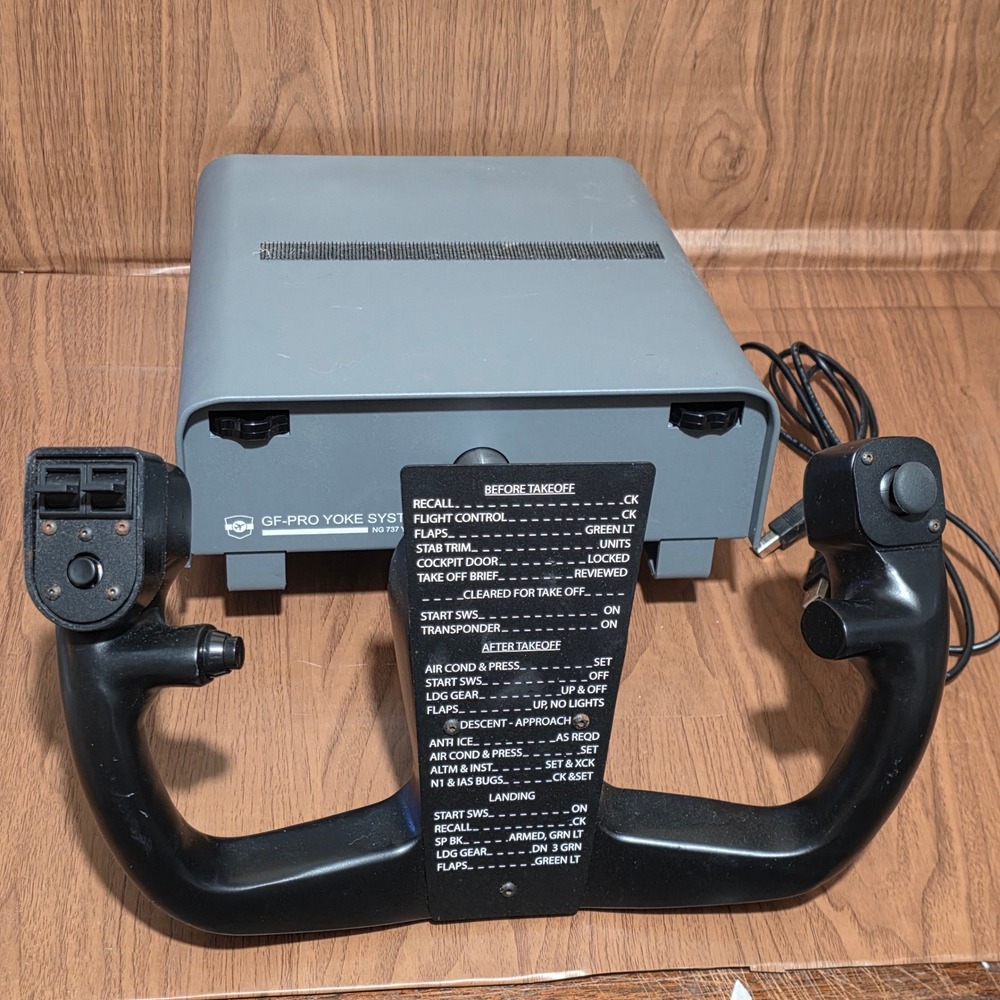 GoFlight GF-Pro Yoke System NG 737 Flight Simulator Controller USB Gray Black